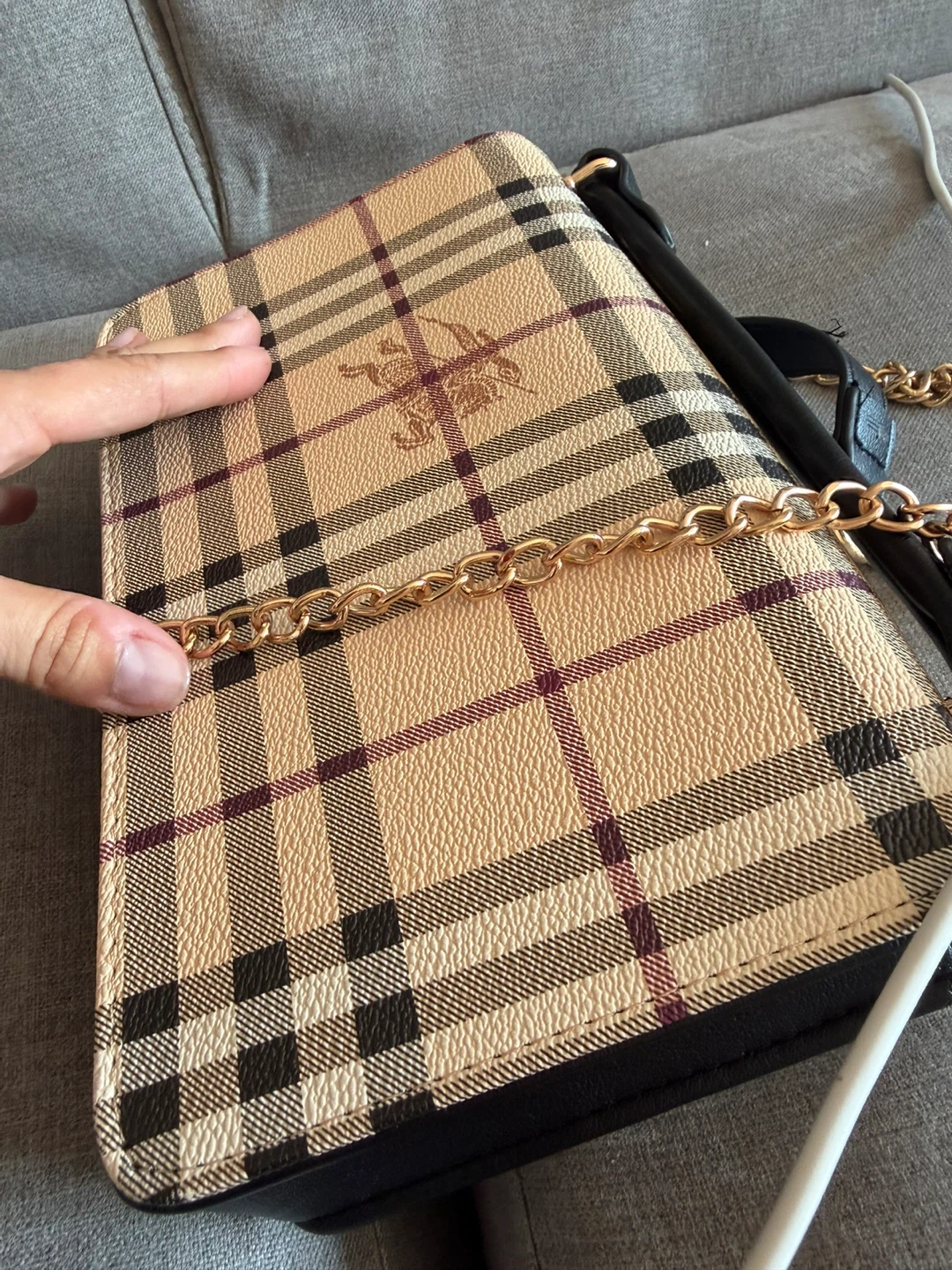 Berry Check Chain Shoulder Bag - photo 5
