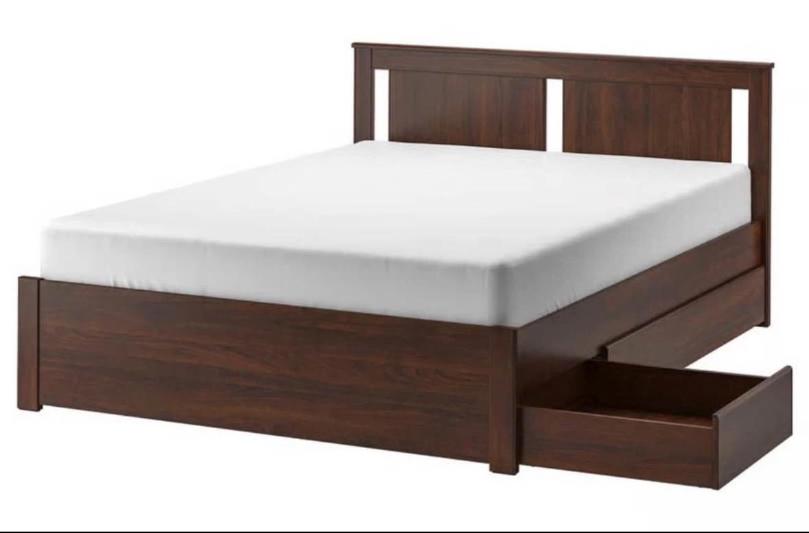 Queen IKEA MALM Bed Frame, Dark Brown - photo 3