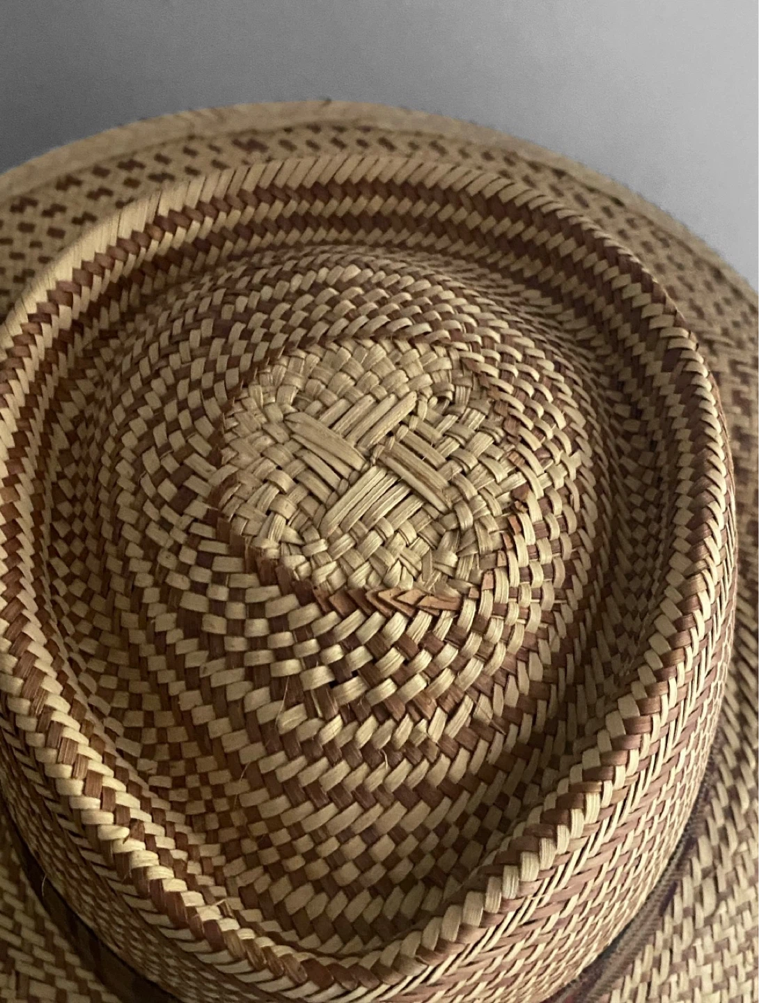 Straw Boater Hat with Plaid Band - photo 5