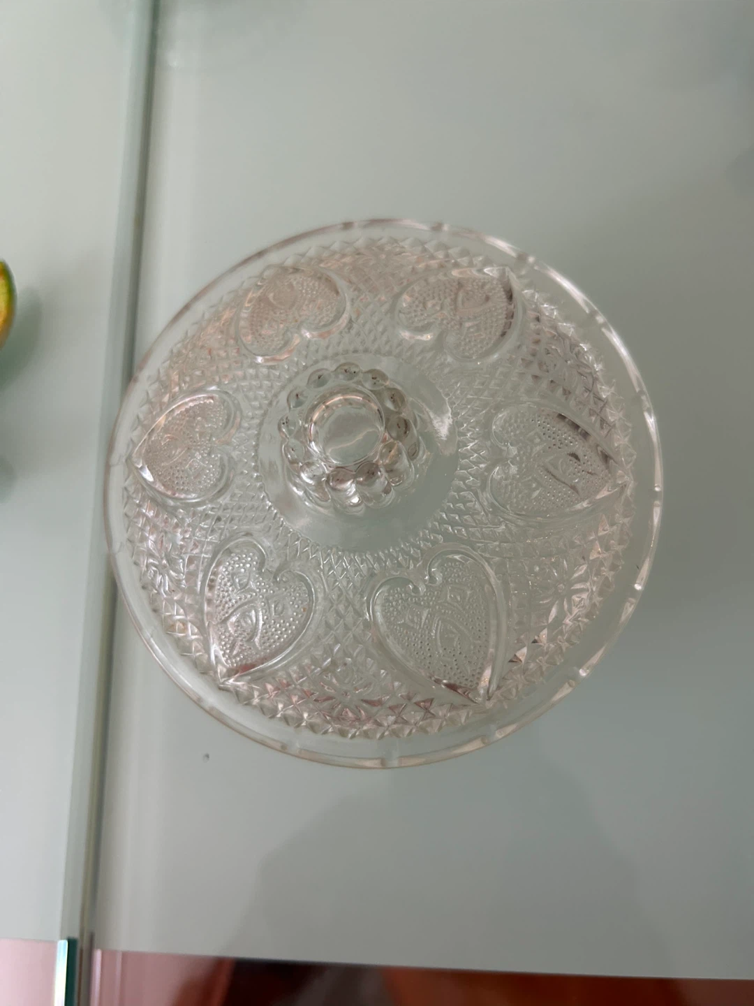 Crystal candy dish with lid
