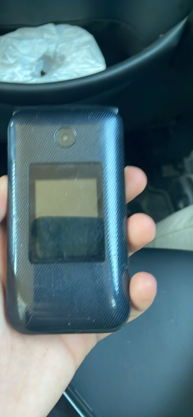 Black flip phone
