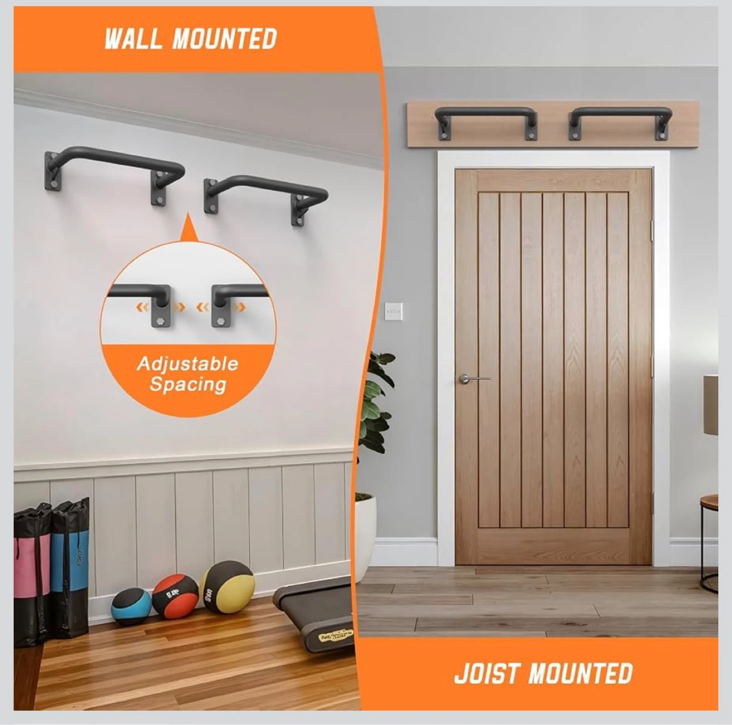 Wall Mounted Pull Up Bar Set of 2 - photo 2