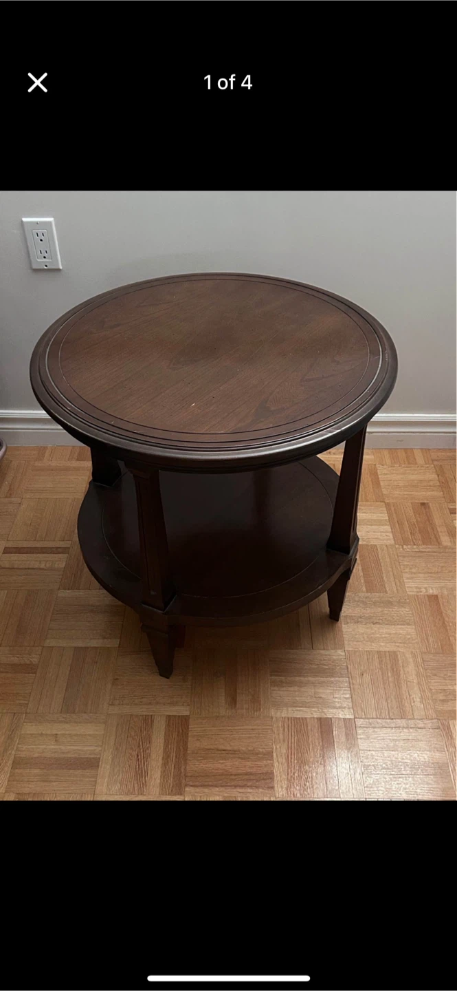 Round Wood End Table