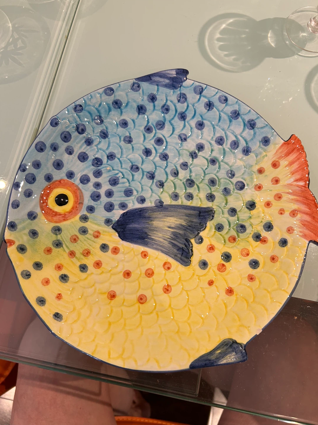 Ceramic Fish-Shaped Serving Platter