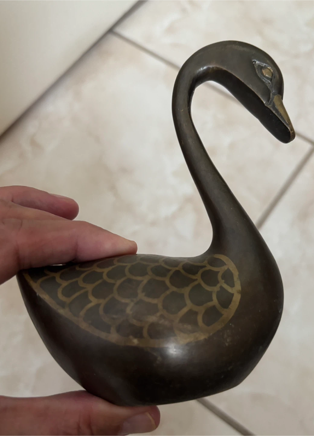 Vintage Brass Swan Figurines - Pair - photo 4