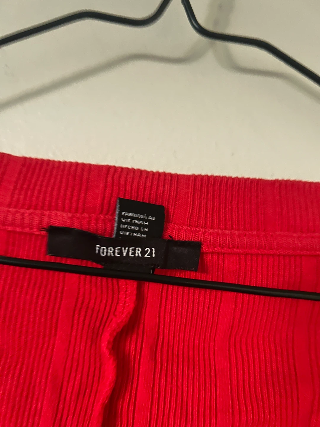 Forever 21 Red Ribbed V-Neck Cropped Sweater - photo 2