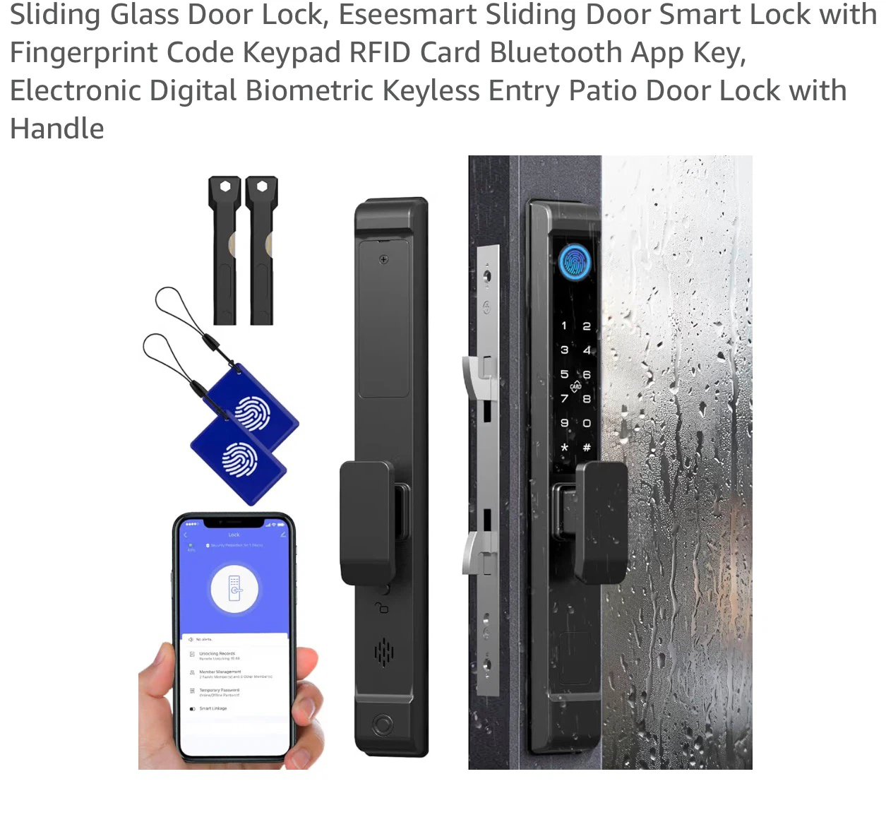 Eseesmart Sliding Door Smart Lock with Fingerprint/Keypad/RFID