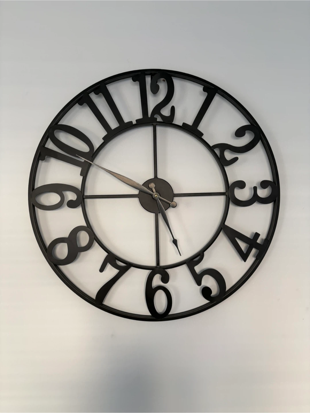 24” Large Black Metal Wall Clock