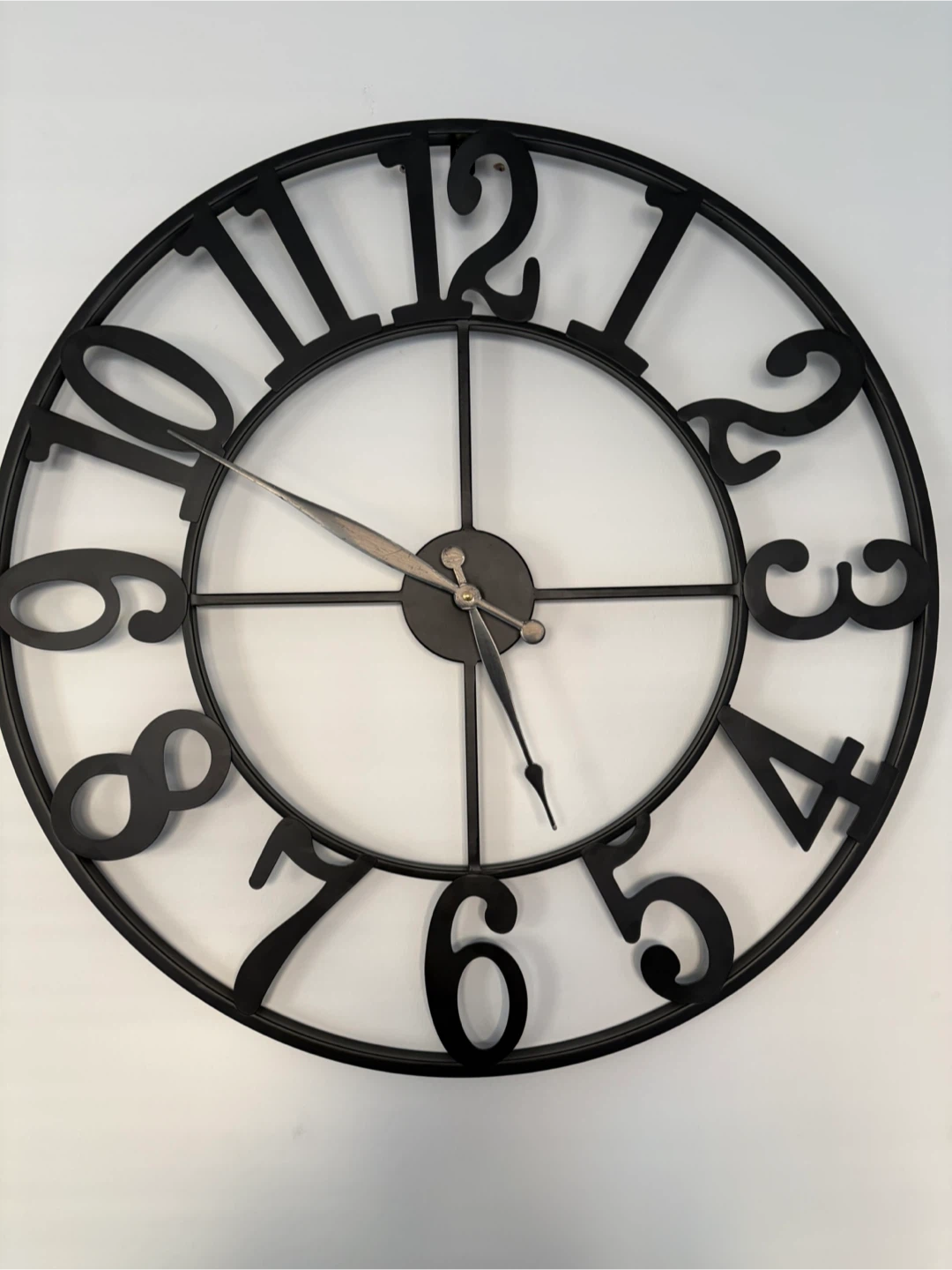 24” Large Black Metal Wall Clock - photo 2
