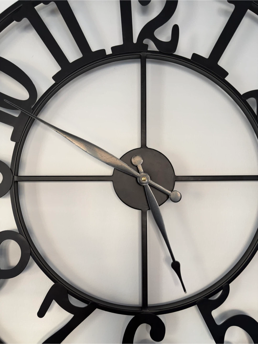 24” Large Black Metal Wall Clock - photo 3