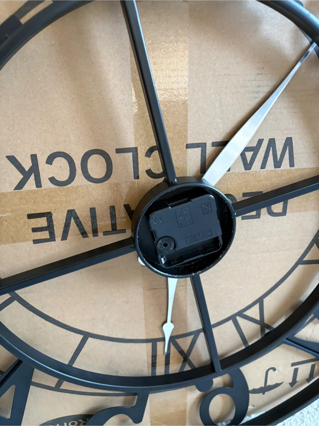 24” Large Black Metal Wall Clock - photo 5