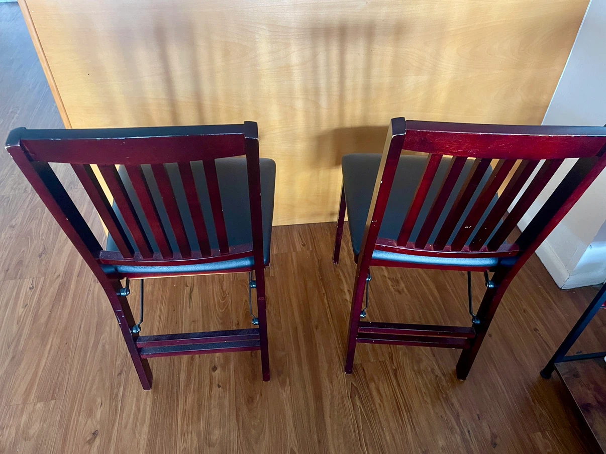 Dark Wood Dining Chair with Padded Seat