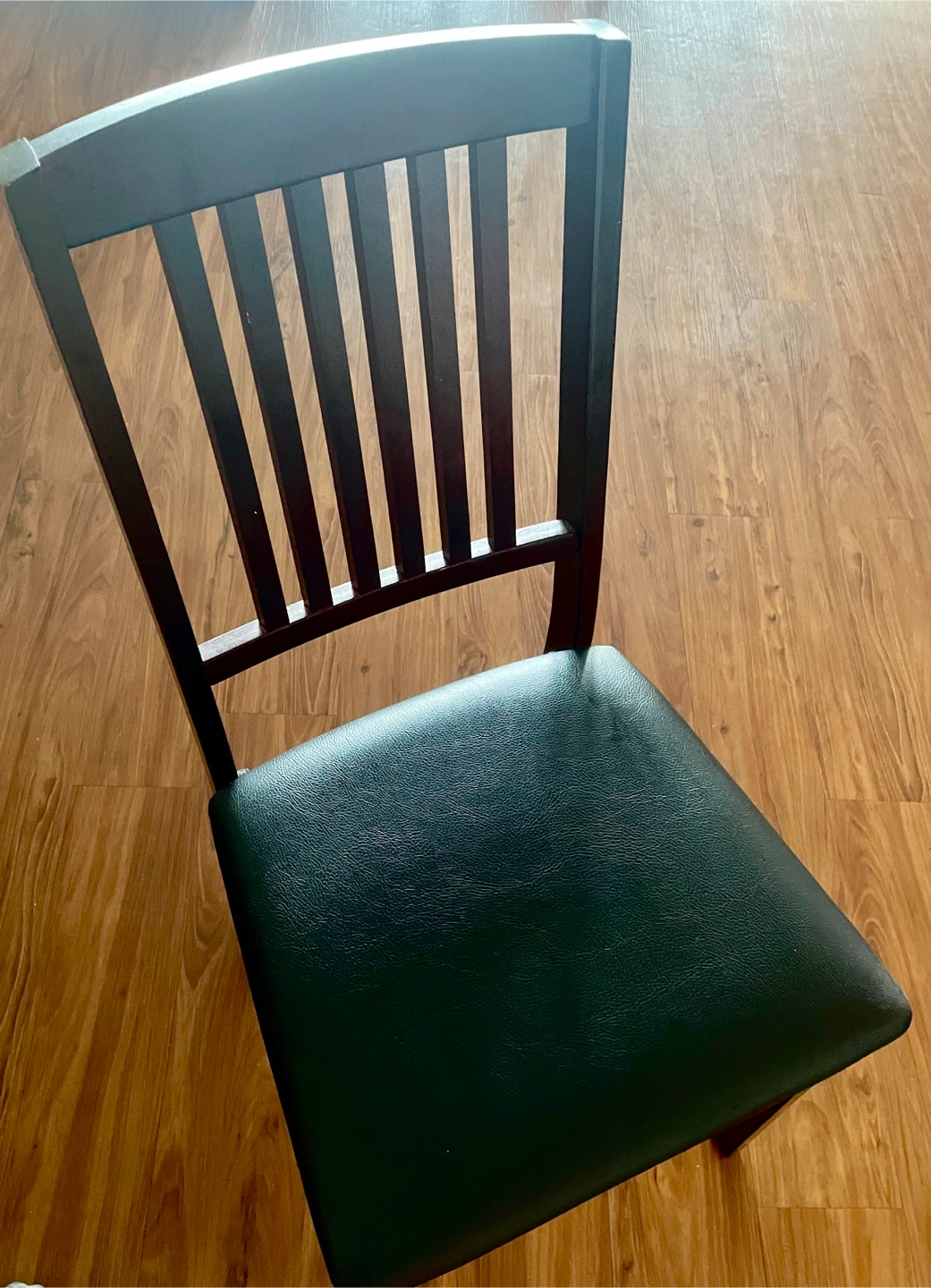 Dark Wood Dining Chair with Padded Seat - photo 3