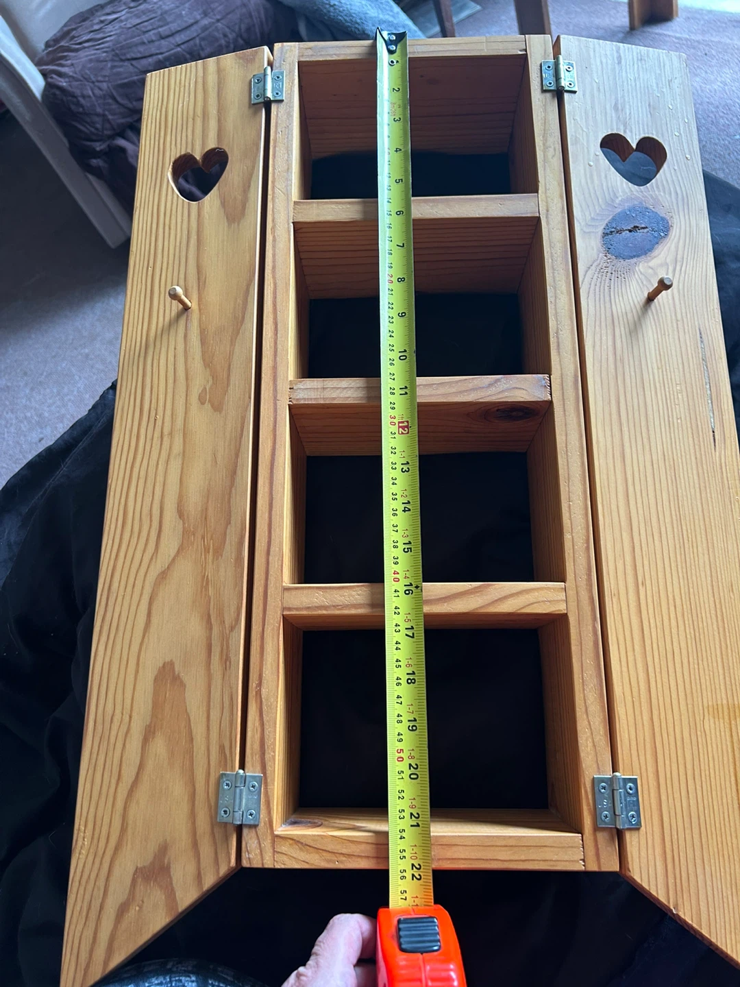 Wooden Wall Shelf with Heart Cutouts - photo 3
