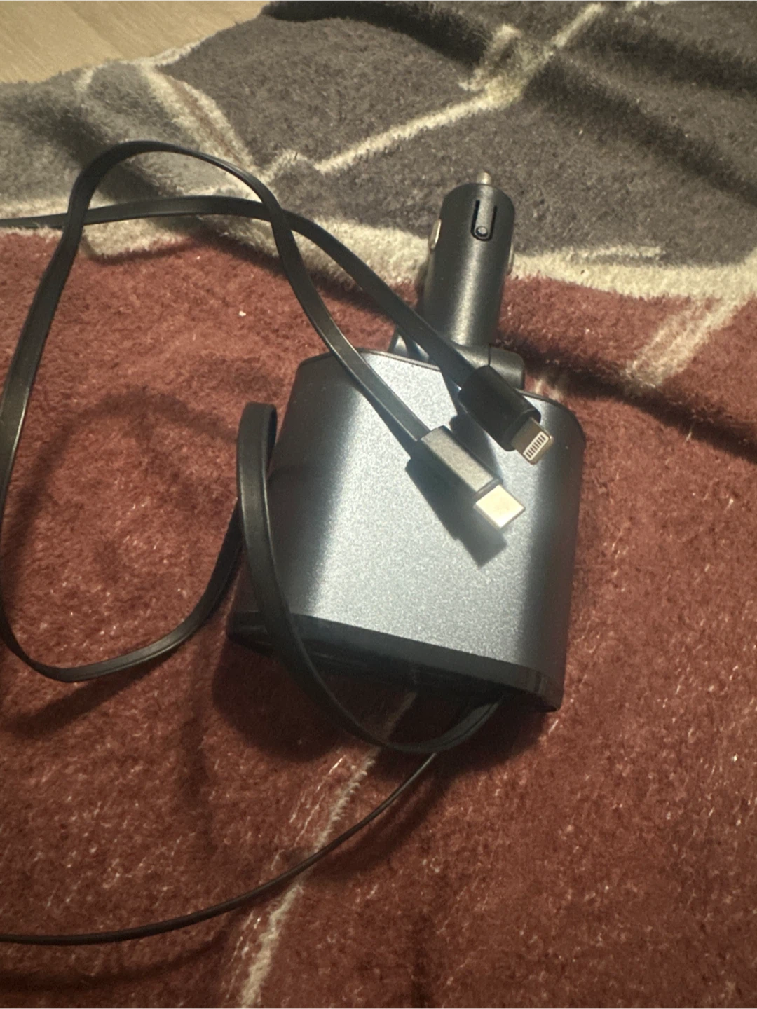 Car Charger with USB-C and Lightning Cables