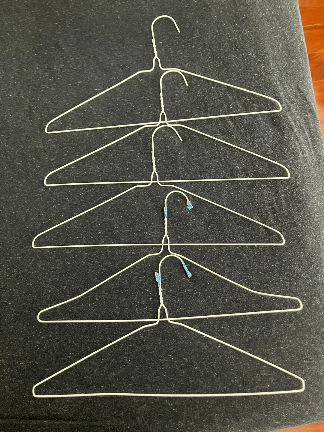 Set of 5 White Wire Hangers