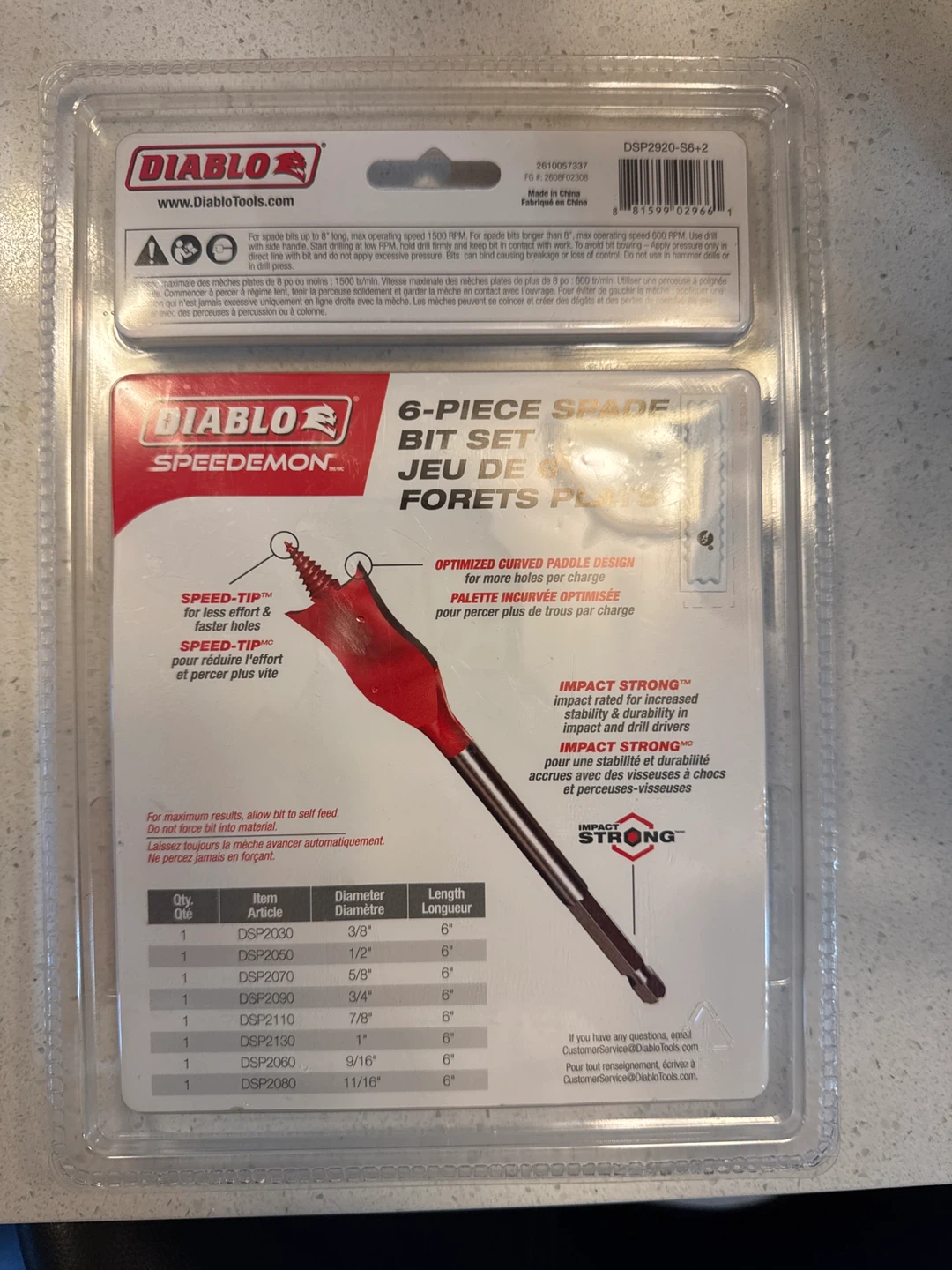 Diablo Speedemon 6-Piece Spade Bit Set - photo 2