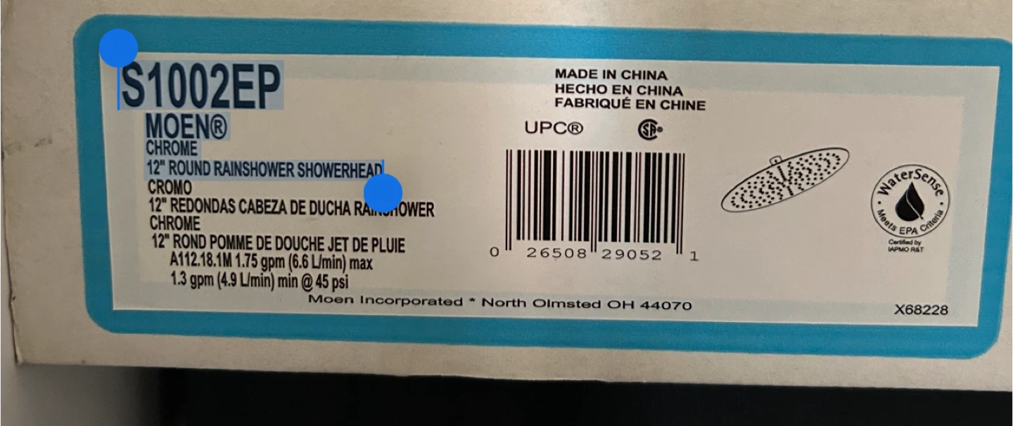 Moen S1002EP Chrome 12" Round Rainshower Showerhead - photo 2