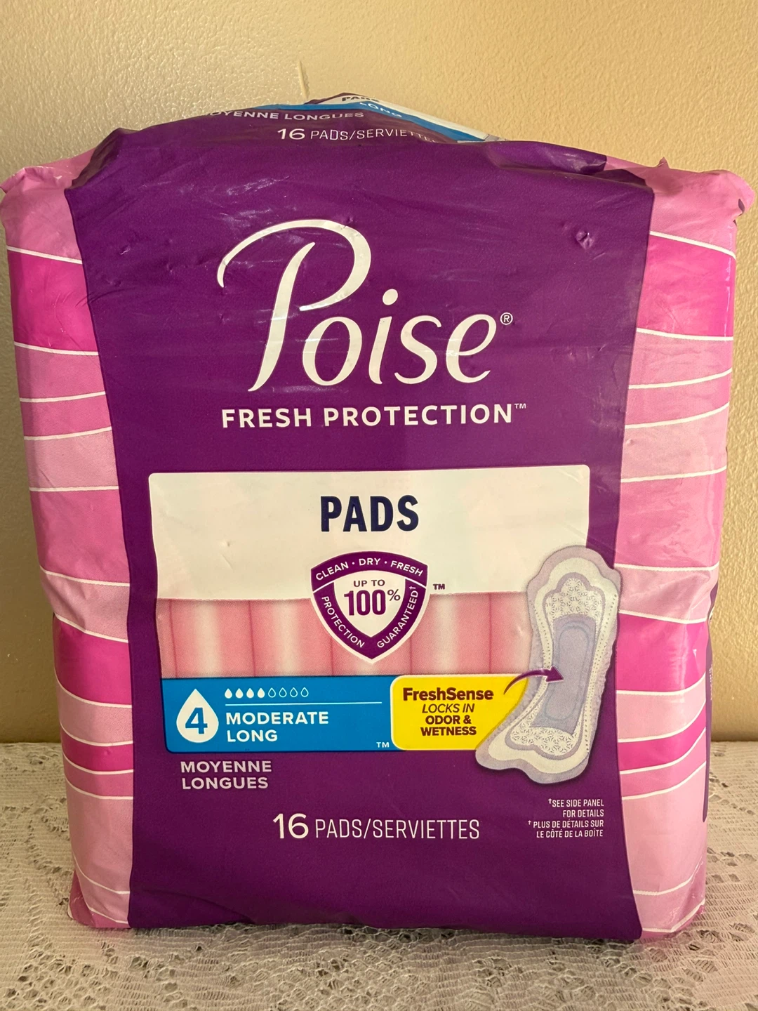 Poise Pads (Retails: $7.50)/ Moderate Long Level 4/16 pads