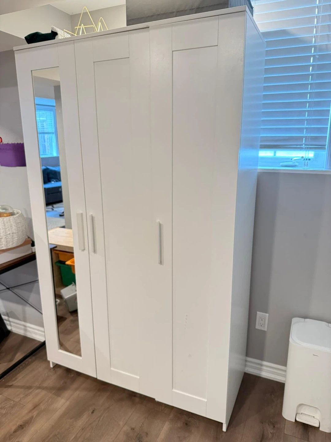 IKEA BRIMNES 3-Door Wardrobe with Mirror
