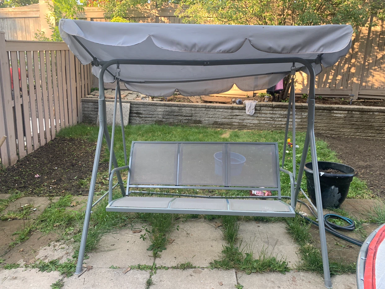 Grey 3-Seater Patio Swing