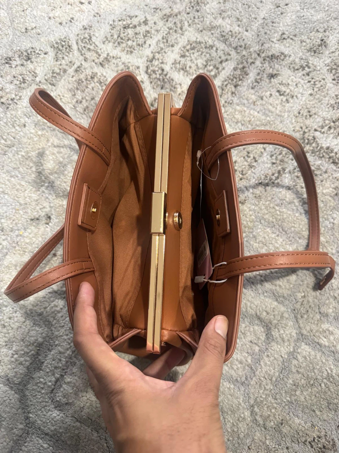 Brown Faux Leather Shoulder Bag - photo 2