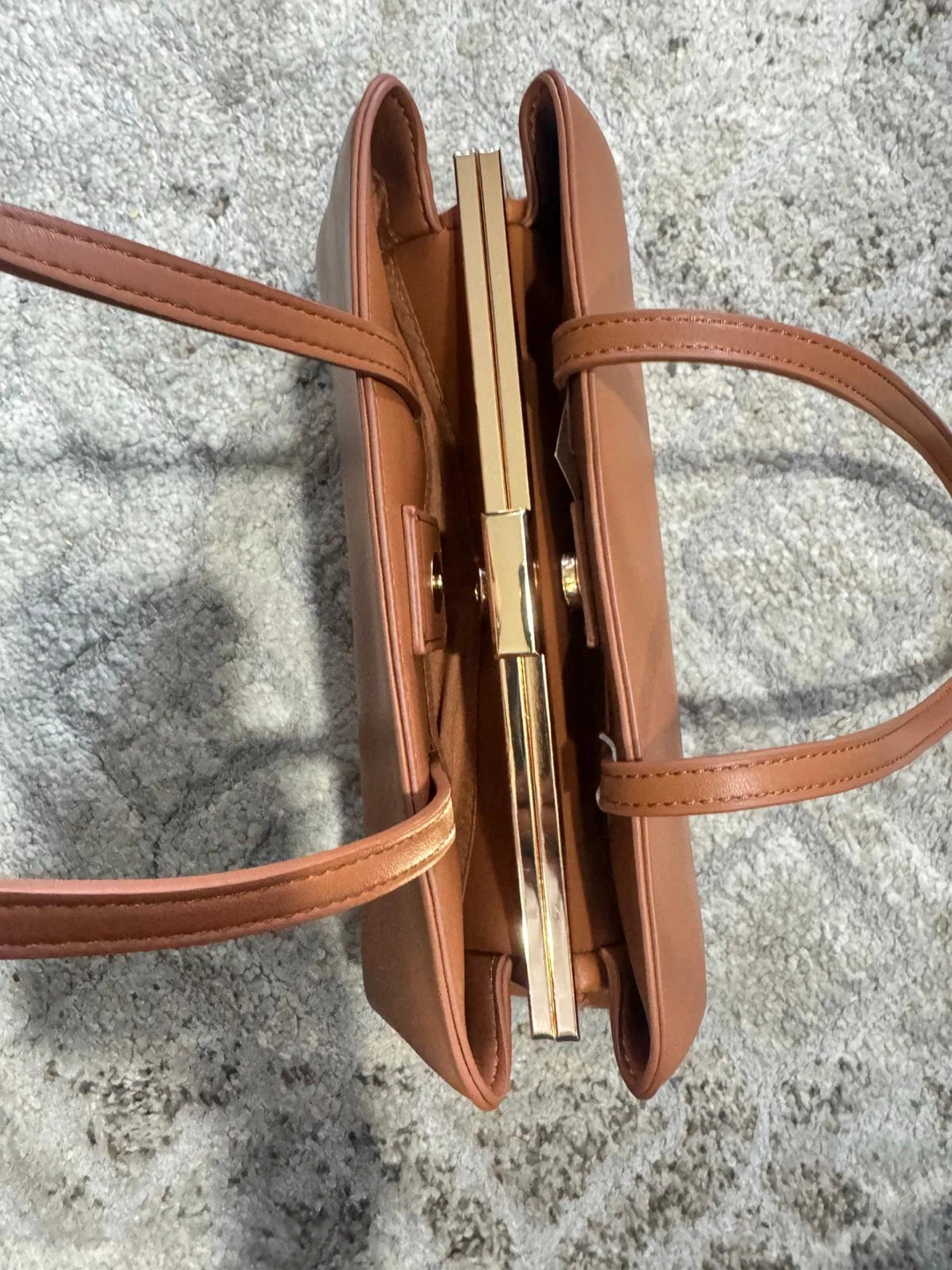 Brown Faux Leather Shoulder Bag - photo 3