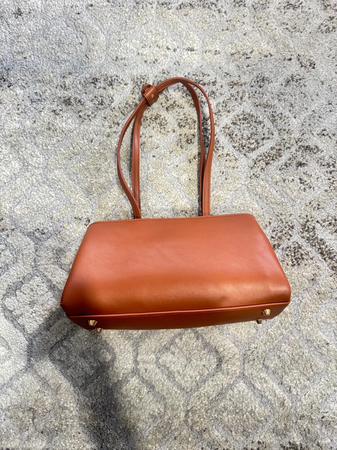 Brown Faux Leather Shoulder Bag - photo 4