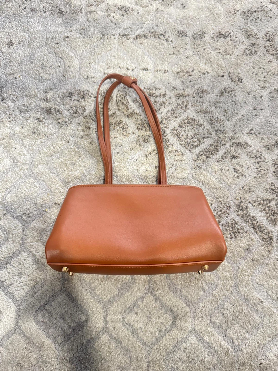 Brown Faux Leather Shoulder Bag - photo 5