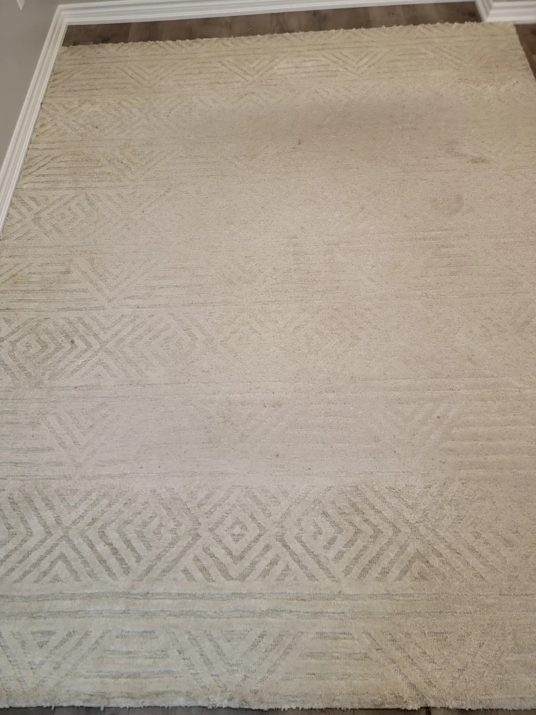 Cream Geometric Pattern Area Rug - photo 2