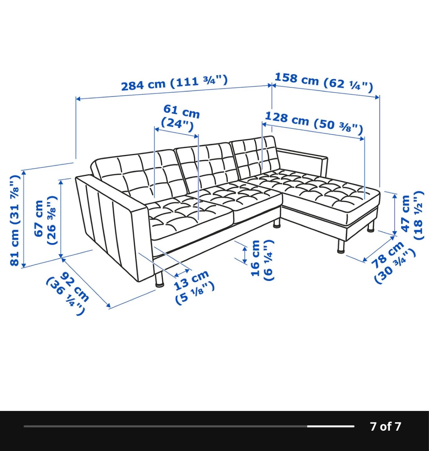 Grey Tufted Sectional Sofa with Chaise - photo 5