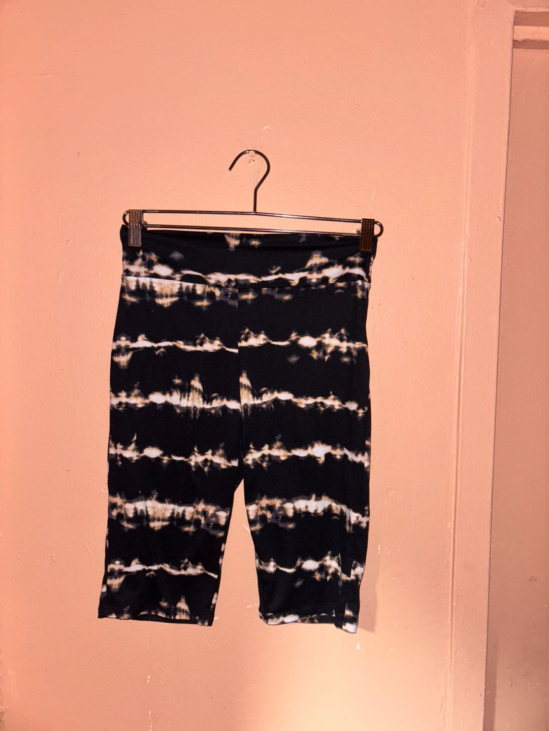 Black Tie-Dye Bike Shorts