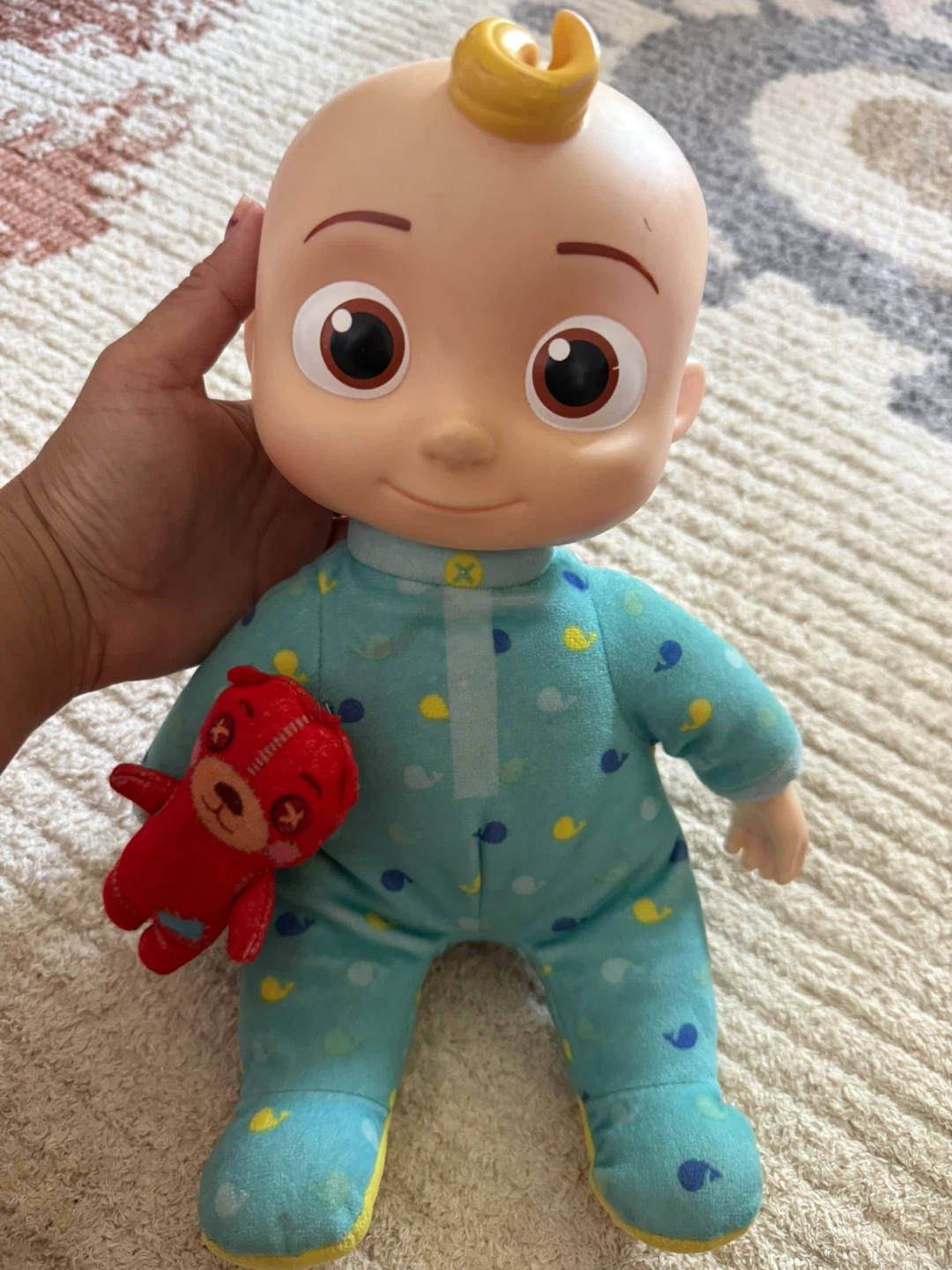 CoComelon JJ Doll with Red Teddy Bear sound talking