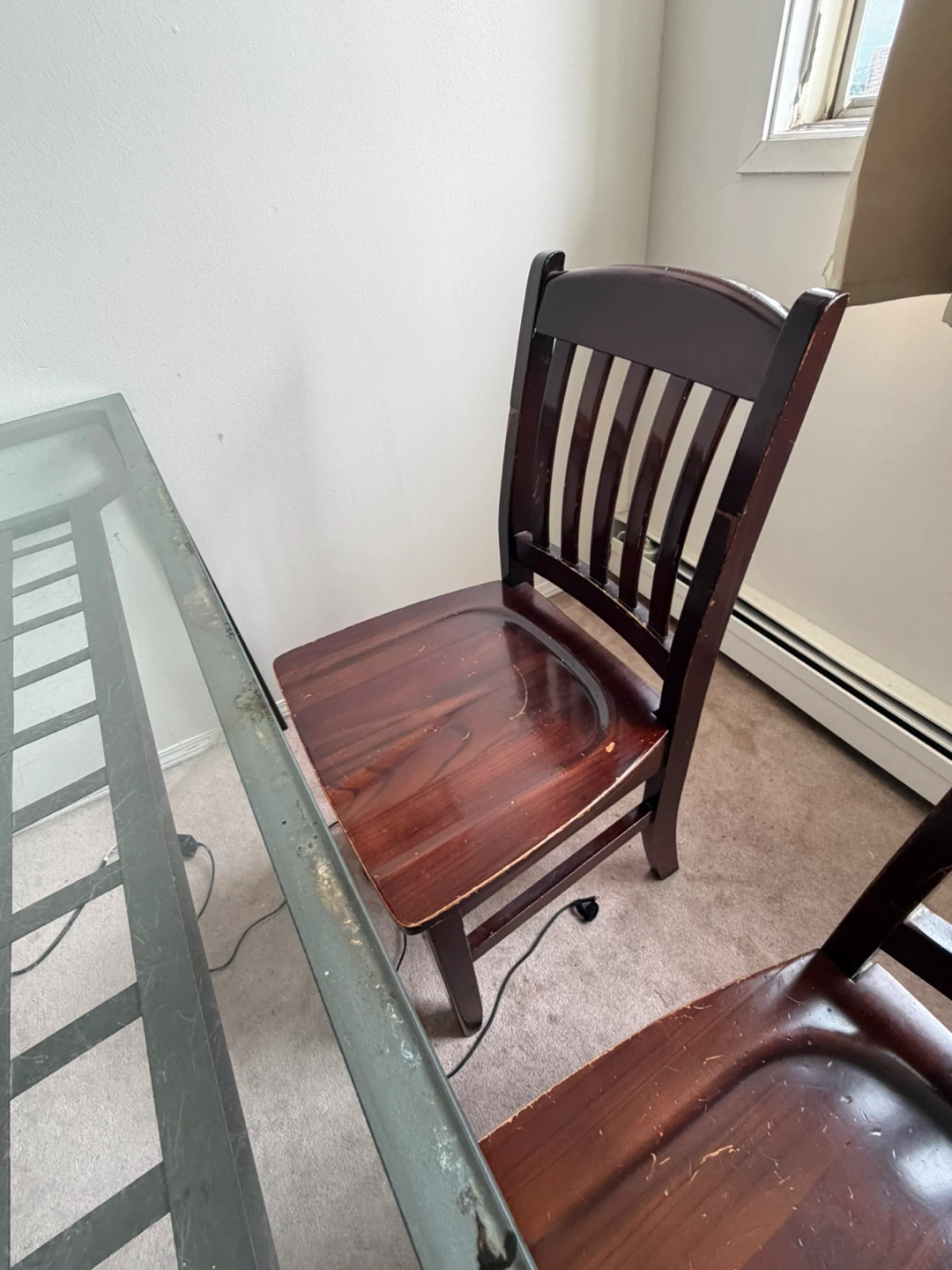 Glass Top Dining Table with 4 Wood Chairs - photo 3