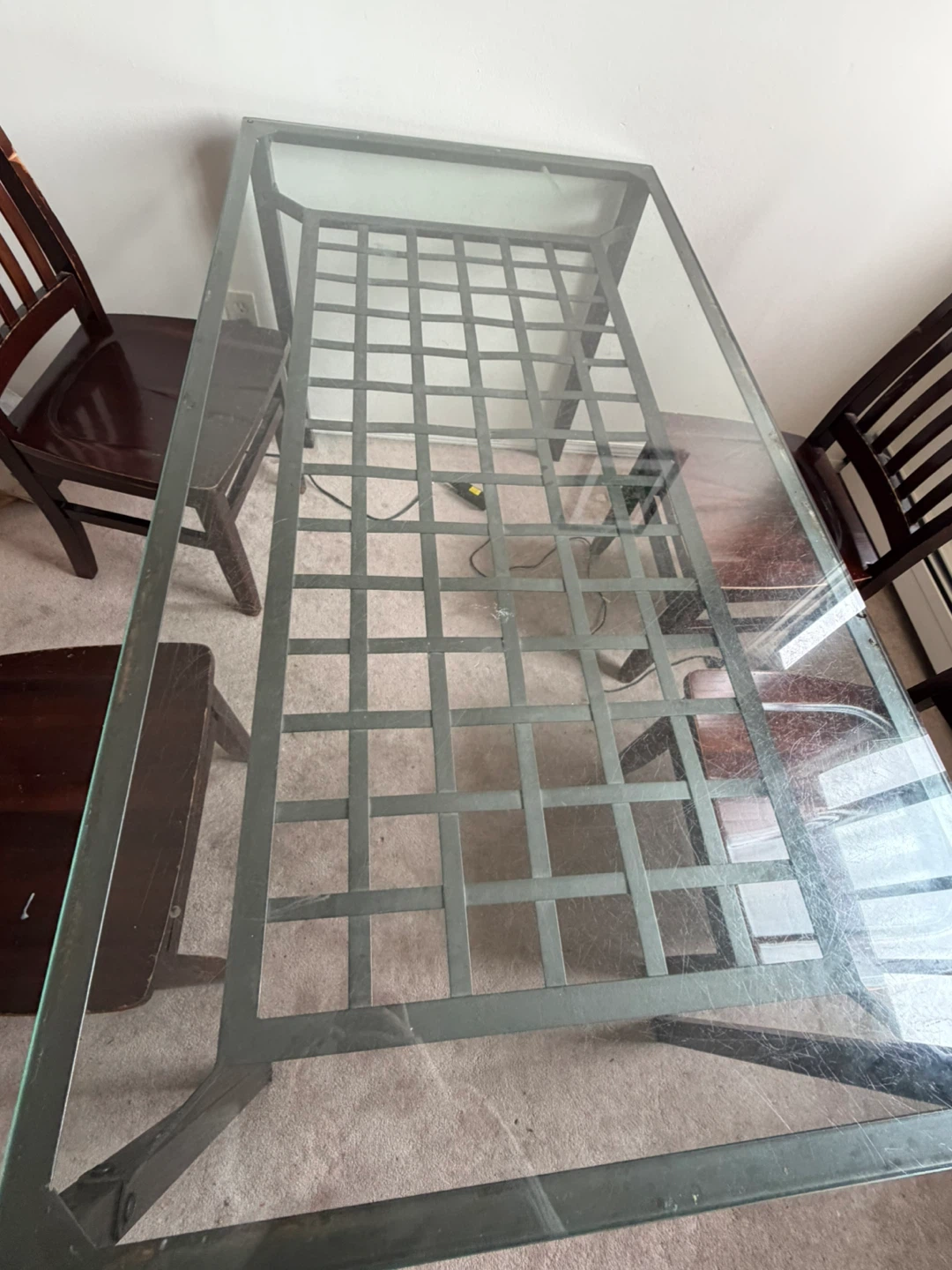 Glass Top Dining Table with 4 Wood Chairs - photo 4