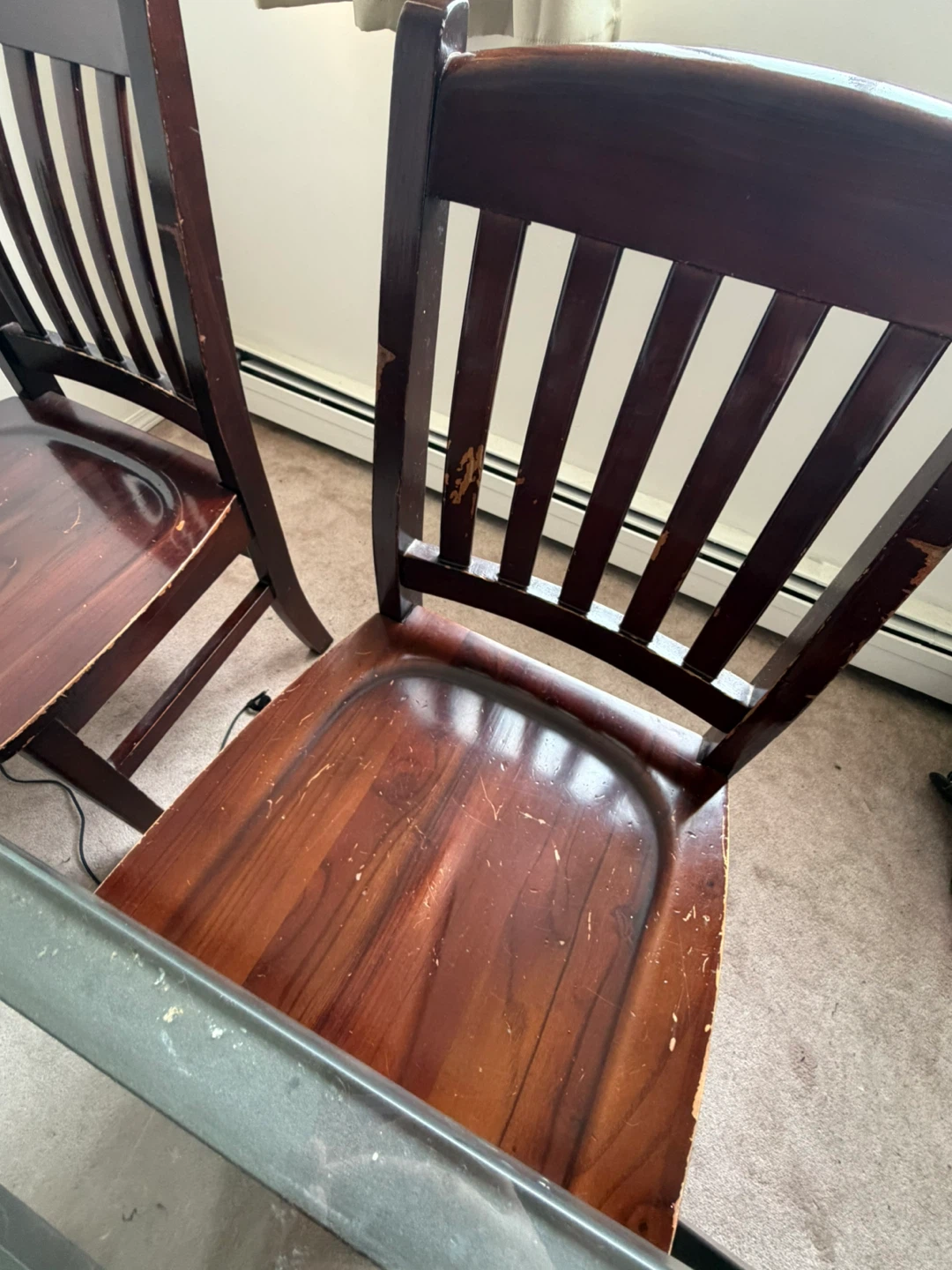 Glass Top Dining Table with 4 Wood Chairs - photo 2