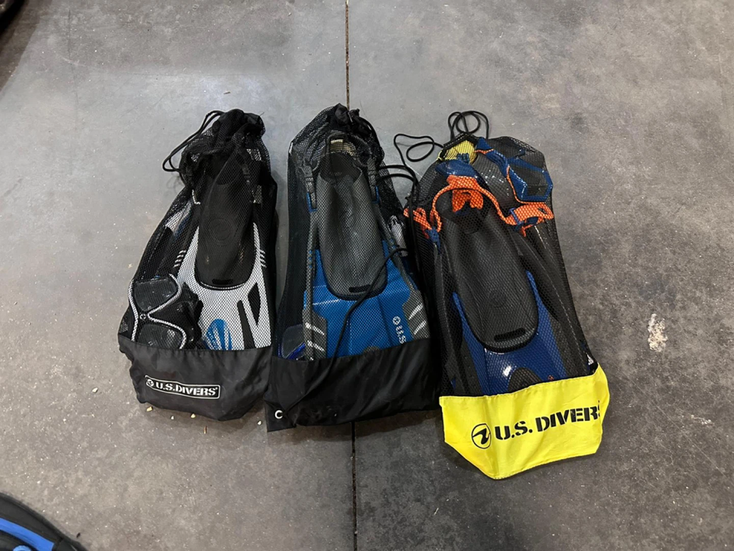 U.S. Divers Snorkel Set with Fins, Masks, and Snorkels