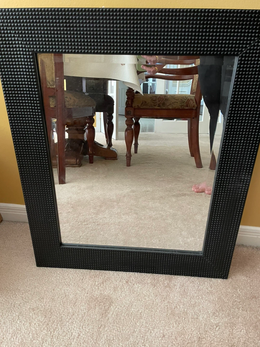 Black Textured Frame Mirror