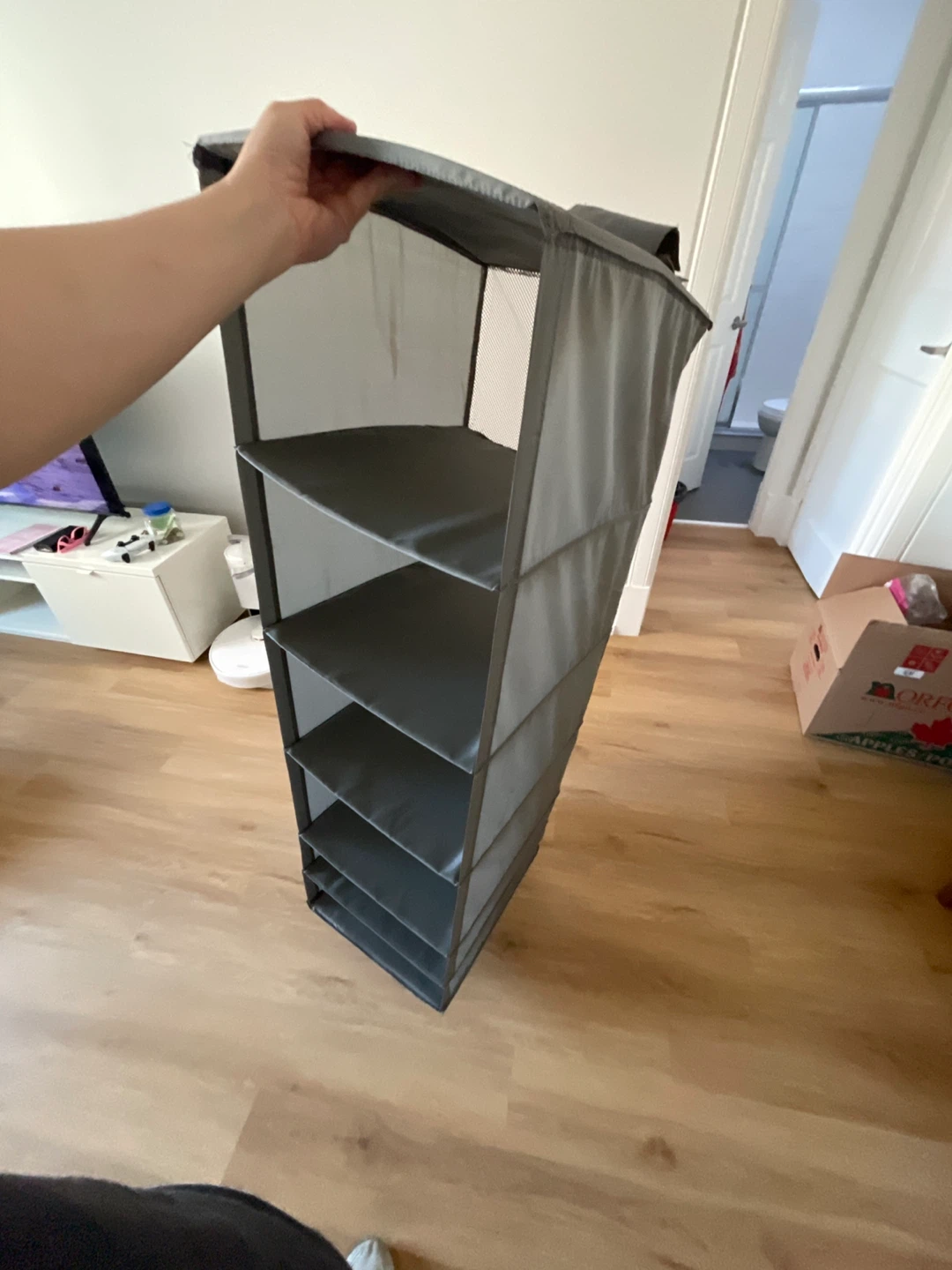 Grey Fabric Hanging Shelf Organizer - photo 2