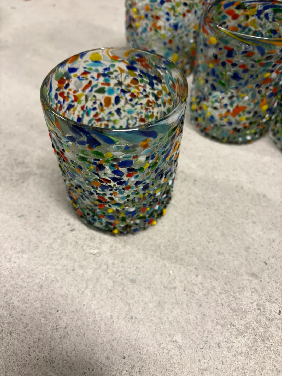 Set of 6 colourful speckled drinking glasses - photo 2