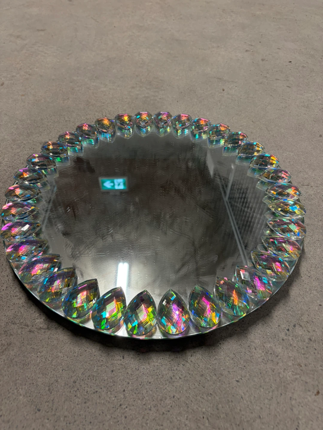 Jewelled Round Mirror Tray
