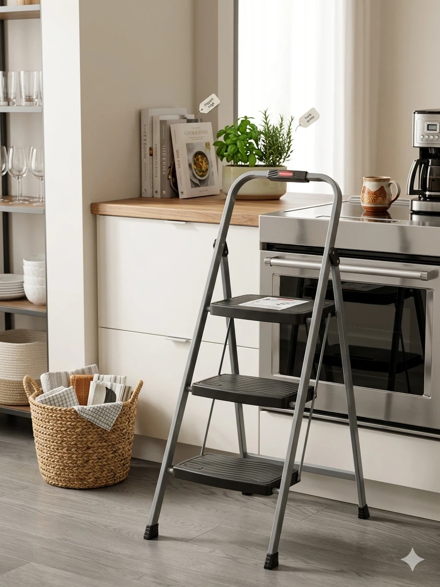 Sturdy Rubbermaid 3-Step Ladder