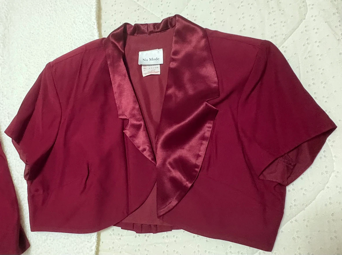 Nu Mode Maroon Dress and Bolero Set - photo 3