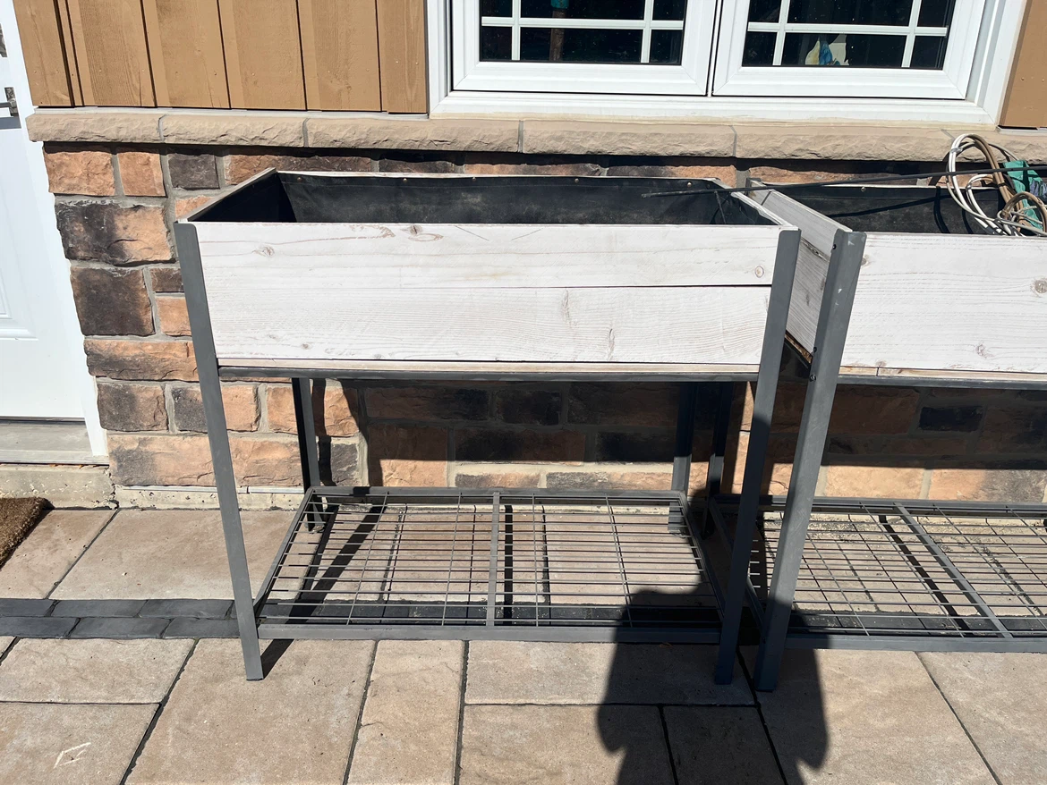 Raised Garden Planter Boxes (2) with Shelves - photo 2