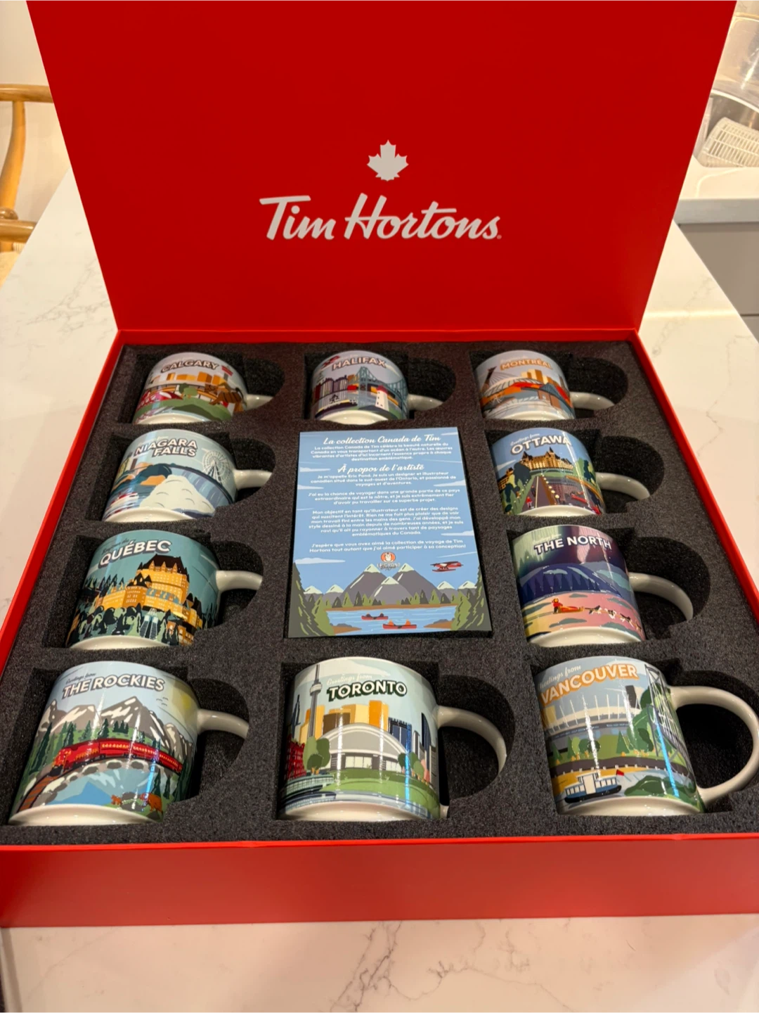 Tims Canada Collection Set of 10 City Mugs