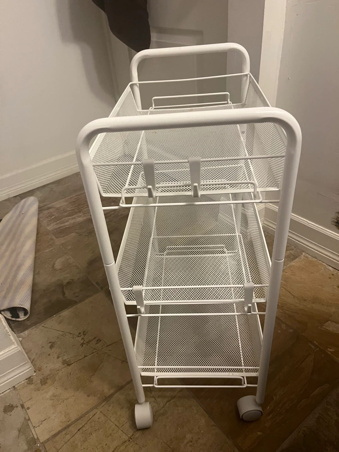 White 3-Tier Rolling Storage Cart - photo 2