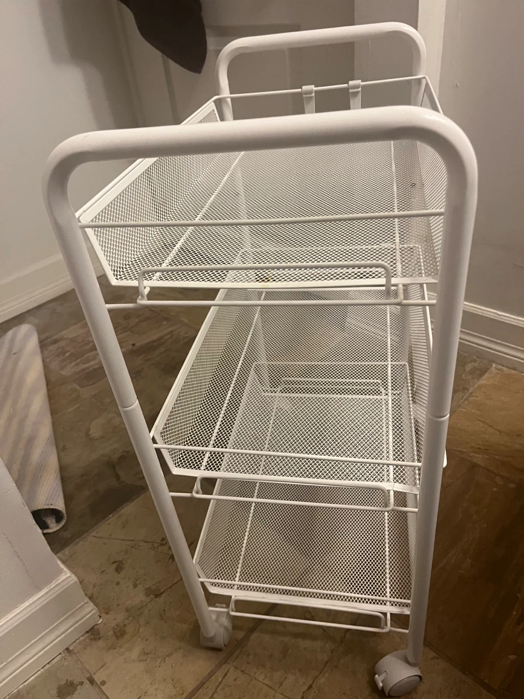 White 3-Tier Rolling Storage Cart - photo 3