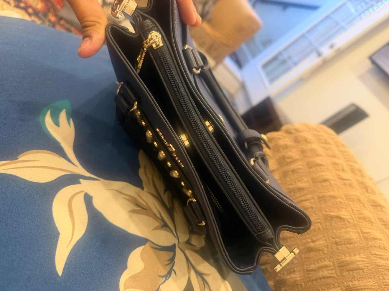 Céline Dion Navy Blue Faux Leather Handbag - photo 2