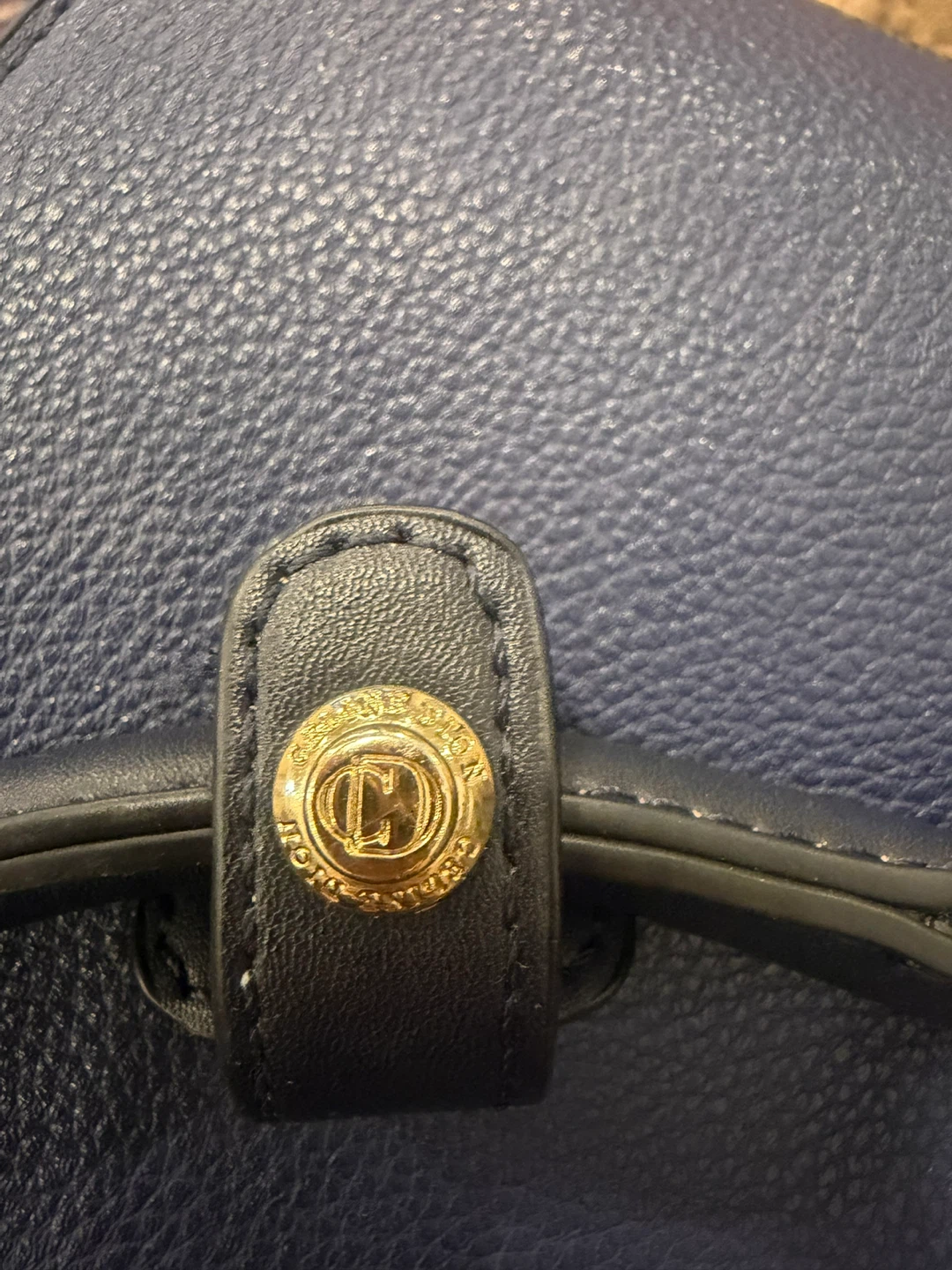 Céline Dion Navy Blue Faux Leather Handbag - photo 4