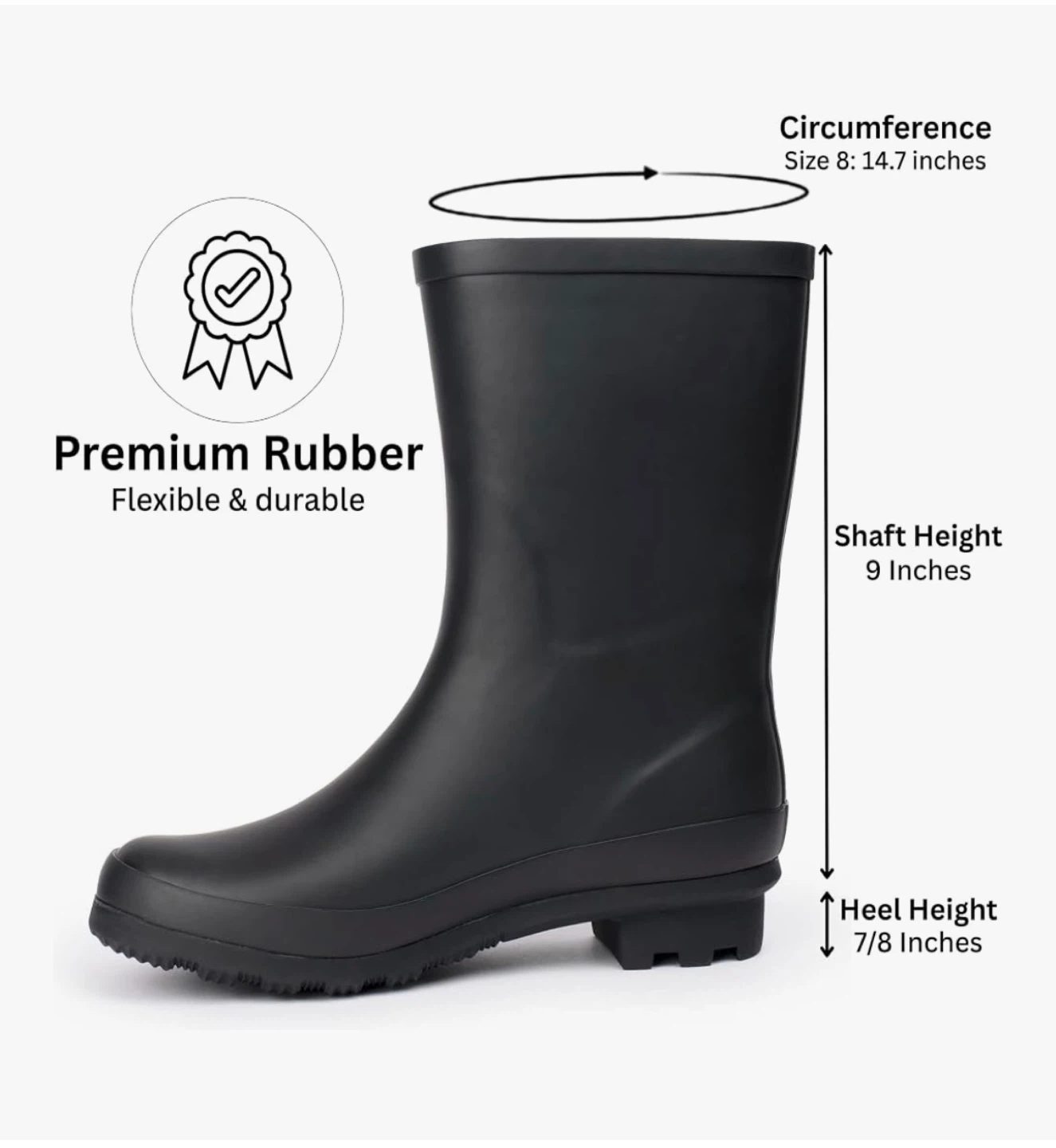 Alpine Swiss Black Rain Boots Size 9 - photo 5